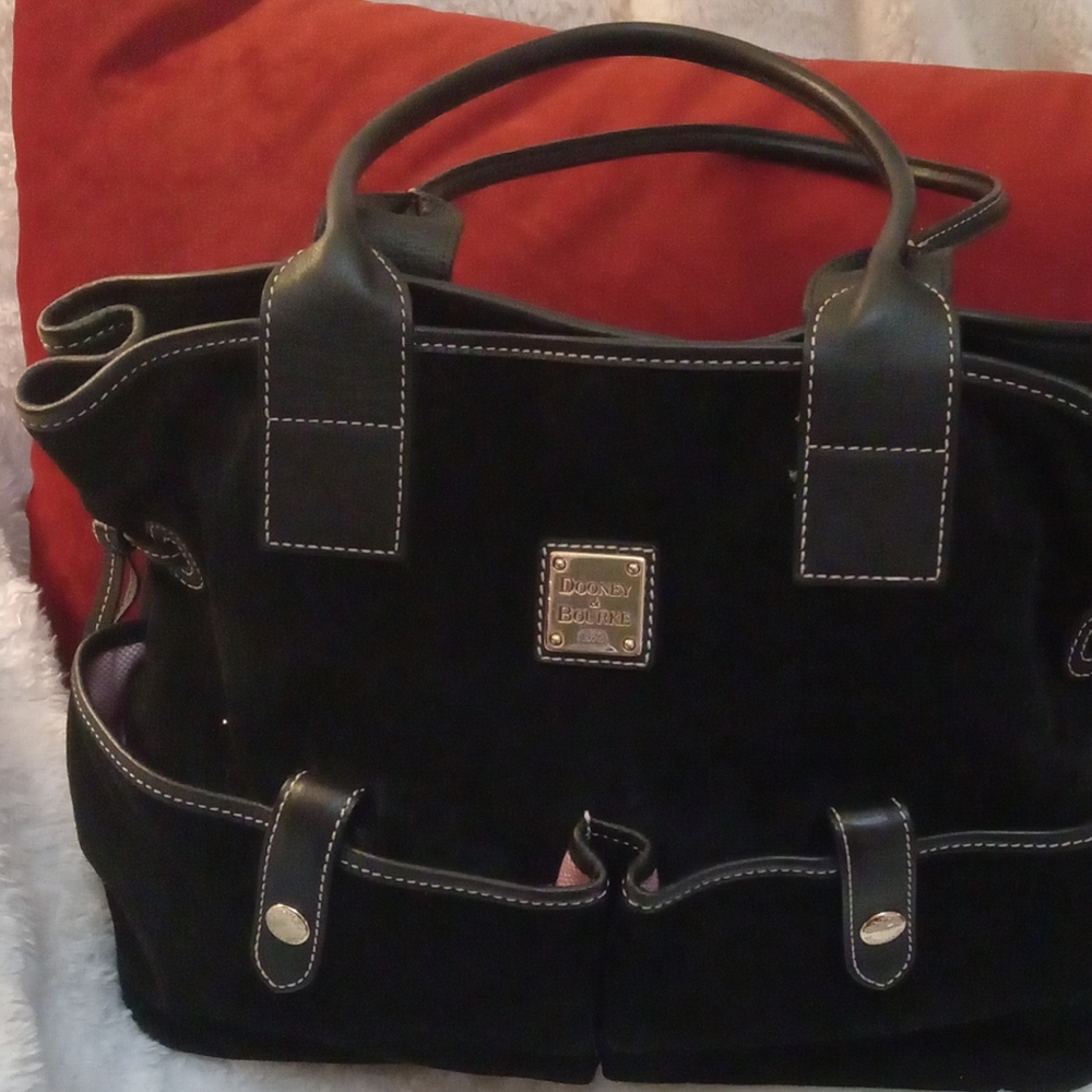 Vintage Dooney & Bourke Black Nubuck Suede Shoulder Bag